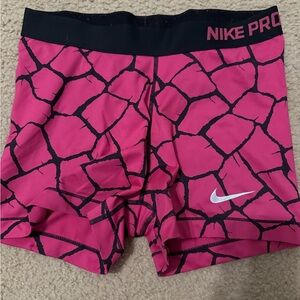 Nike Pro Black and Pink Athletic Shorts